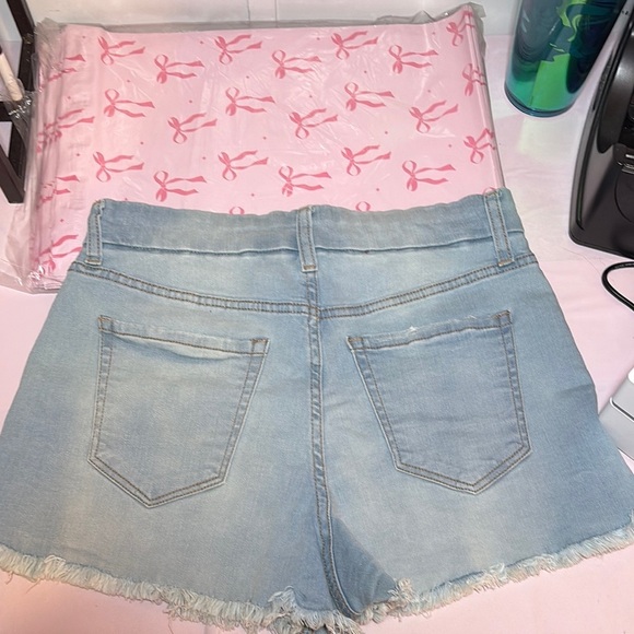 Blue Jean Shorts Distressed Cutoff Casual - Picture 3 of 7